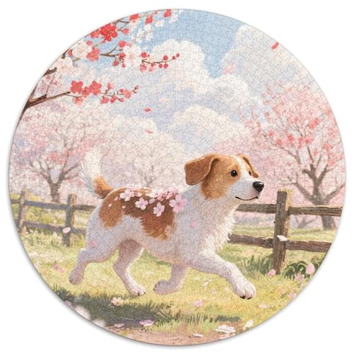 von Kishu Ken 1000 Stück Jigsaw Puzzles Bildungsspiele Kreativ Haustierhund Rundes Jigsaw Schöne Dekoration Puzzle Für Reisegeschenke, Geschenk 1000pcs (67.5x67.5cm) von NOASDGYEI