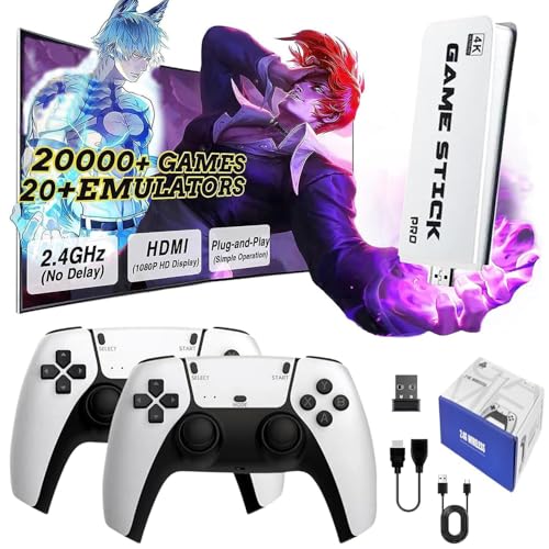 2025 Upgrade Retro Konsole Game Stick, Spielkonsole 22.000+ Klassikern Spiele mit 2 Wireless Controllern, HDMI Plug & Play für TV, Geschenk für Erwachsene Jungen (Upgrade Pro) von NOBES