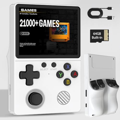 GB350 Retro Konsole Handheld Spielkonsole, Portable Handheld Video Games mit 21.000+ Klassischen Spielen, 3,5-Zoll-IPS-Bildschirm, Tragbarer Videospielkonsole Linux-System Mini Retro Konsole (Max+) von NOBES