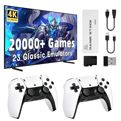 Retro Konsole Spielkonsole Game Stick Retrolink, 20,000+ Spiele mit 2 Gamepads Plug & Play Game Stick HDMI für TV, Geschenk für Familien & Erwachsene Spiele (25G) von NOBES