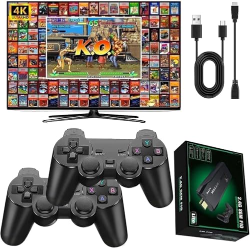 Retro Konsole Spielkonsole Game Stick Retrolink, 21500+ Spiele mit 2 Gamepads Plug & Play Game Stick HDMI für TV, Geschenk für Familien & Erwachsene Spiele (Familien-Edition) von NOBES
