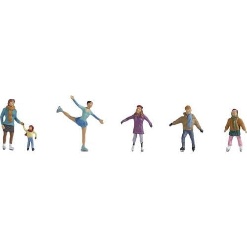 NOCH Schlittschuhlaufen, detailgetreue Winterfiguren H0, Kunststoff Handkoloriert für Modelleisenbahnen von NOCH