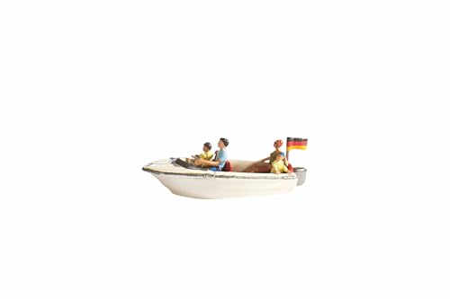 NOCH Motorboot, Mini-Deko mit Figuren, ideal für Modellbau und DIY-Projekte in der Spurweite H0 von NOCH