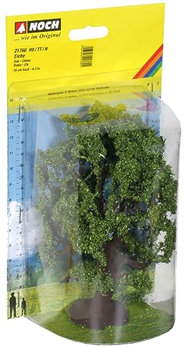 NOCH® Eiche, Modellbau Baum mit Flock, 15 cm hoch für die Spurweiten 0, H0, TT, N perfekt für Dioramen und Landschaftsgestaltung von NOCH