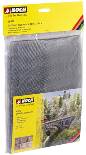 NOCH® Gelände-Alugewebe XL, feinmaschiges Alugewebe, 100 x 75 cm für die Spurweiten H0, TT, N, Z ideal auch für Modellbau-Projekte von NOCH