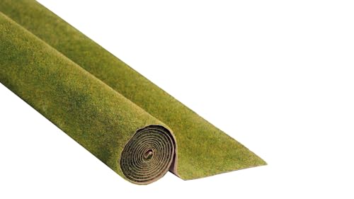 NOCH® Grasmatte „Wiese“, mit Modellbau Gras, 120 x 60 cm für die Spurweiten H0, N, Z ideal für ländliche Szenen und DIY-Projekte von NOCH