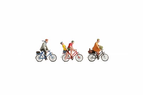 NOCH® H0 Figuren Fahrradfahrer, Modellfiguren, handkoloriert für Spur H0, perfekt für Miniaturwelten und Dioramen von NOCH
