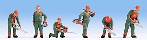 NOCH® Waldarbeiter, handbemalte Figuren, 1:87 (H0) Maßstab, 6 Miniatur-Figuren für Modellbau, Dioramen und DIY Projekte von NOCH