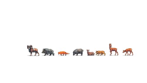 NOCH® Waldtiere, Modellbau Figuren-Set, Tierfiguren aus Kunststoff für die Spurweite N, ideal zur Ausschmückung von NOCH