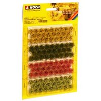 NOCH 07011 G SPUR 0 H0 TT N Z Grasbüschel XL “blühend” rot, gelb, hell- und dunkelgrün, 104 Stück, 9 mm von NOCH