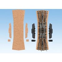 NOCH 50432 H0 Kork-Gleisbettung, Doppelkreuzungsweiche und Kreuzungsweiche, für Märklin Art.-Nr. 2257 + 2275 von NOCH