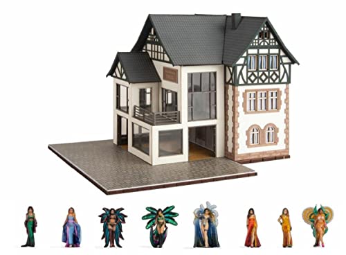 NOCH® Modegeschäft mit Micro-Motion Modeschau, Laser-Cut Gebäude für H0, perfektes Modellbau Zubehör von NOCH