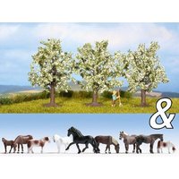 NOCH 94003 H0 Ausschmückungs-Set "Pferde & Obstbäume" NOCH 94003 H0 Ausschmückungs-Set "Pferde & Obstbäume" von NOCH