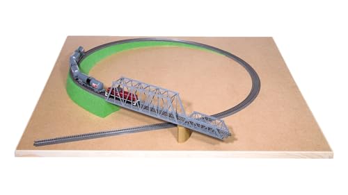 NOCH Auffahrt mit Böschung, für einspurige Modelleisenbahn H0, 260 x 5,5 cm, 4% Steigung von NOCH