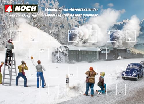 NOCH Figuren-Adventskalender, mit 24 3D-Master-Figuren, perfekt für die Spurweite Z Modellbahnliebhaber von NOCH