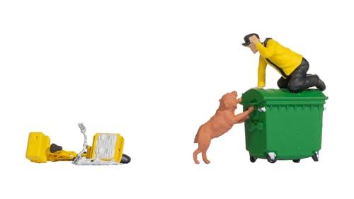 NOCH H0 Funny-Scenes „Vorsicht Hund“, Modellbahn Zubehör für H0, witzige Figuren für Ihre Modelllandschaft von NOCH