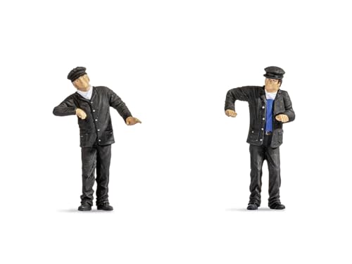 NOCH Lokführer und Heizer, handkoloriert für Modelleisenbahn Spur 1 Figuren Set, ideal für realistische Bahnszenen von NOCH