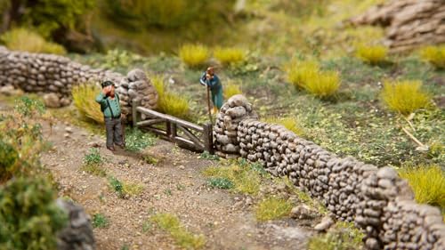 NOCH Mauern aus Natursteinen, handbemalte Hartschaum Mauern, 104 cm für Modellbau H0, ideal für Einfriedungen und Modellgärten von NOCH