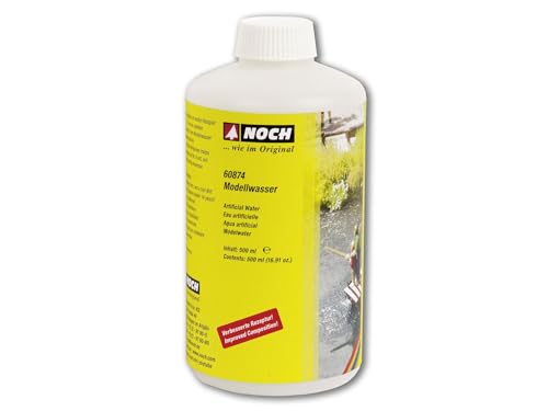 NOCH Modellwasser XL, gießfertiges Wasser für Modellbau Gewässer, 500 ml ideal für ruhige Gewässer in den Maßstäben H0, TT, N, Z von NOCH