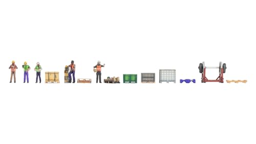 NOCH N Figuren-Themenwelt „Lager“, Miniaturfiguren für Modellbau in Spur N, detailgetreues Zubehör für Dioramen und Modelllandschaften von NOCH