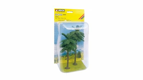 NOCH Palmen, realistische Modellbäume, 2 Stück in 15 cm und 19 cm für Spurweiten 0, H0, TT von NOCH