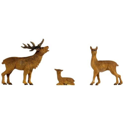 NOCH Hirsche, detailreiche Tierfiguren, aus Kunststoff für die Spurweite 1 ideal für Natur- und Dorfszenen von NOCH