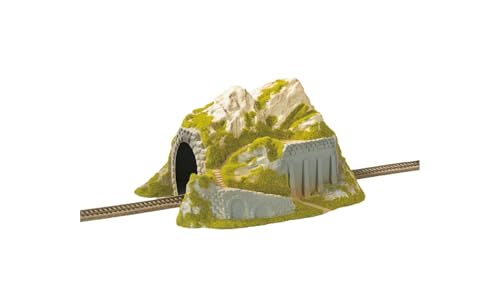 NOCH Tunnel, 1-gleisig mit Grautönen und Grüntönen, 34 x 25 cm für die Spurweite H0 als perfekte Ergänzung jeder Modellbahnanlage von NOCH
