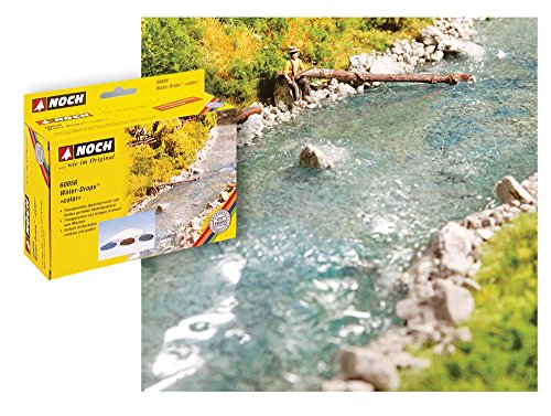 NOCH Water-Drops® „Color“, für die Modellbau Gewässergestaltung, 250 g transparent für Spurweiten H0, TT, N, Z von NOCH