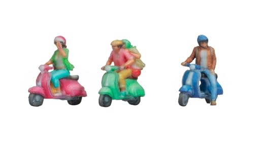 NOCH Z Figuren Motorrollerfahrer, Miniaturfiguren in 1:220 Z, für Modelllandschaften und Dioramen, dynamische Stadtszenen von NOCH