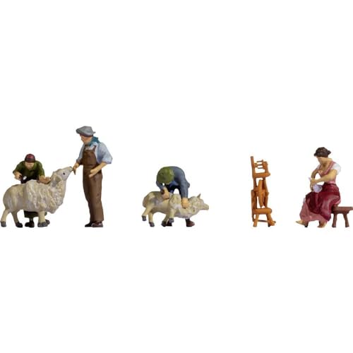 NOCH H0 Figuren Schafe scheren Szenenset für Modellbahn, mit handkolorierten Figuren, 1:87 Maßstab, ideal für H0 Landschaftsgestaltung NOCH H0 Figuren Schafe scheren Szenenset für Modellbahn, mit handkolorierten Figuren, 1:87 Maßstab, ideal für H0 Landschaftsgestaltung von NOCH