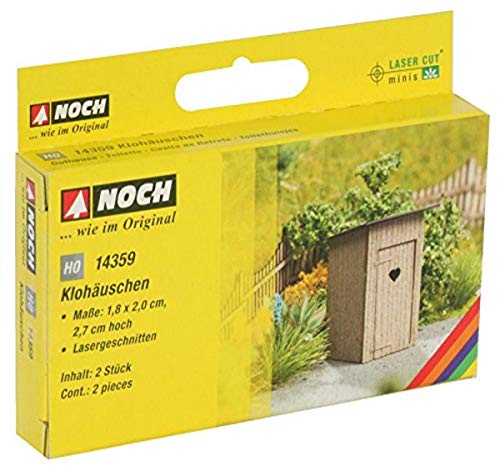 NOCH Klohäuschen, Miniatur Modellbau, 2 Stück für H0 Landschaften und DIY von NOCH