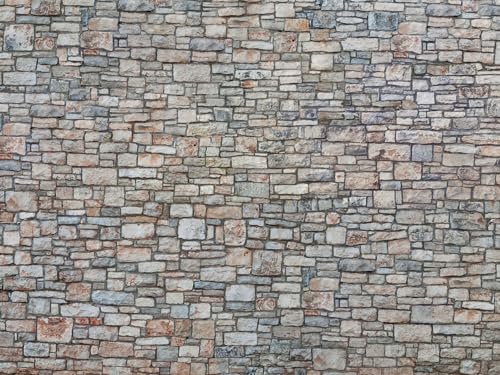 NOCH 3D-Kartonplatte „Bruchsteinmauer“, Bunte Modellbau Mauerplatte, 25 x 12,5 cm für Spurweite H0 perfekt für Modelllandschaften von NOCH