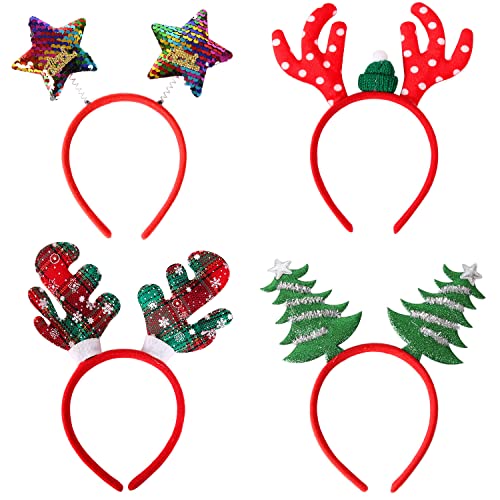 NOCHME Haarreif Weihnachten Für Erwachsene Und Kinder, 4 Stück Rentier, Sterne, Weihnachtsbaum, Kariert Einheitsgröße Haarschmuck Stirnbänder, Neuheit Xmas Mädchen Weihnachtsfeier Kopfschmuck Set NOCHME Haarreif Weihnachten Für Erwachsene Und Kinder, 4 Stück Rentier, Sterne, Weihnachtsbaum, Kariert Einheitsgröße Haarschmuck Stirnbänder, Neuheit Xmas Mädchen Weihnachtsfeier Kopfschmuck Set von NOCHME