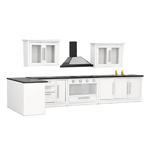 DIY 1:12 Miniatur-Puppenhaus-Küchenschrank-Set, Modernes Holzhandwerk, 7-teiliges Miniatur-Puppenhaus, Küchenmöbel, Zubehör für DIY-Projekte, Heimdekoration DIY 1:12 Miniatur-Puppenhaus-Küchenschrank-Set, Modernes Holzhandwerk, 7-teiliges Miniatur-Puppenhaus, Küchenmöbel, Zubehör für DIY-Projekte, Heimdekoration von NOENNULL