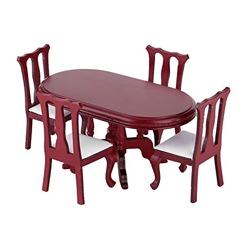 Miniatur-Puppenhausstuhl 1:12 mit 1 Tisch, Tisch, Küchenstuhl, Zubehör für Zimmermöbel, Puppenhaus-Spielzeug, Möbel, Spielzeug Miniatur-Puppenhausstuhl 1:12 mit 1 Tisch, Tisch, Küchenstuhl, Zubehör für Zimmermöbel, Puppenhaus-Spielzeug, Möbel, Spielzeug von NOENNULL