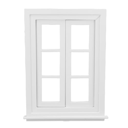 NOENNULL 1:12 Miniatur -Puppenhausfenster Im Maßstab, Holzminiaturfenster Doppelte Öffnung 6 Grid Dollhouse Möbelzubehör für 1/12 Skala Dollhouse Decoration von NOENNULL
