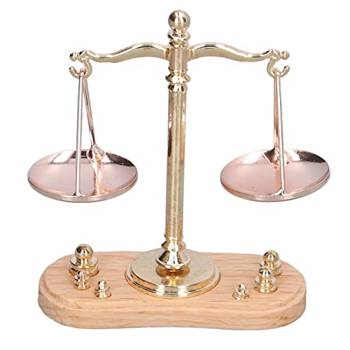 NOENNULL 1:12 Miniaturbilanzskala Retro Dollhouse Accessoires Exquisite Mini Messing Balance Scale für Dollhouse DIY Crafts Victorian Room Box Miniatur Display Sammlung von NOENNULL