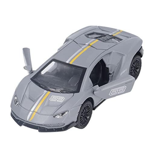 NOENNULL 1:32 Alloy Model Car Durability Vivid Pull Back Metal Sports Car Model with Light and Sound for Above 3 Years Old Boys (Gray) von NOENNULL