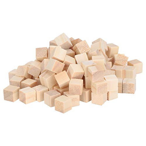 NOENNULL 100pcs Holzwürfel Kiefernquadratblind Blöcke 10mm Holzspiel Würfel Puzzle Spielzeug Leere Blöcke für DIY -handgefertigte Projekte, Frühkindliches Puzzlespielzeug von NOENNULL