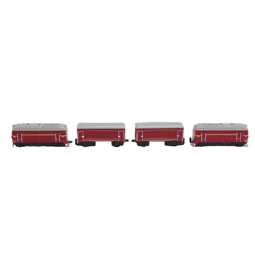 NOENNULL 4 -teilige Legierung Set für, Pull Back Toy Vintage Toy -Züge für Spielen und Display, Sorgfältig Repliziert Klassische Lokomotiven für die Einfallsreiche Erkundung (Rot) von NOENNULL