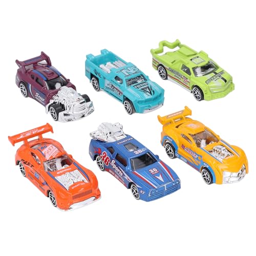 NOENNULL 6PCS 1:64 Legierungspfus Im Maßstab Skaliert, Hohe Simulation Sterben, Pull -Back -Spielzeugautos für Kinder, Sammler -Mini -Rennwagen Zum Spielen und Display (Rennwagen) von NOENNULL