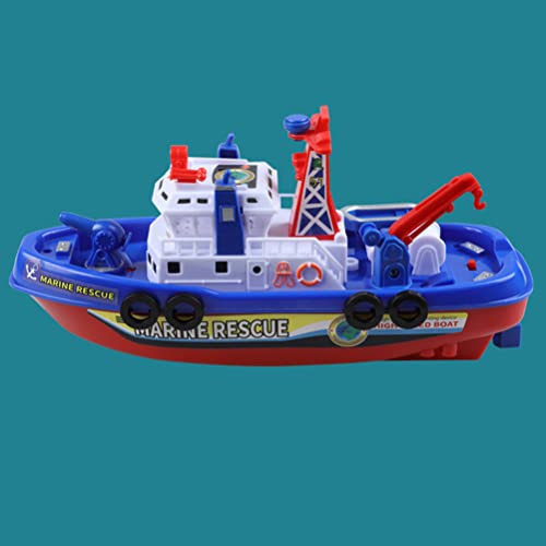 NOENNULL Electric Ship Fire Boat Spielzeug, Wasserspray Music Sound Light Model Toy Boat für mit Design, Automatischer Sprinkler, Ideale von NOENNULL