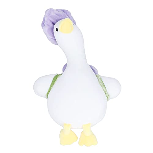NOENNULL Entenplüschspielzeug, Gefüllte Tier 35 cm Blumen Ente Plüschplüschspielzeug Süße Blumenhüte Rucksäcke Weiche Fette Körper Helle Augen Duck Stofftierspielzeug für Erwachsene (Lila) von NOENNULL