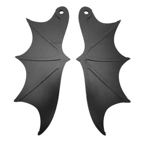 NOENNULL Fledermausflügel für Auto -Nummernschild, 1 Paar Holz Lustige Halloween Fledermausflügel Dekoration für Auto -Frontgrill, Wanddekor, Garten, Partyzubehör & Home DIY Dekorative von NOENNULL