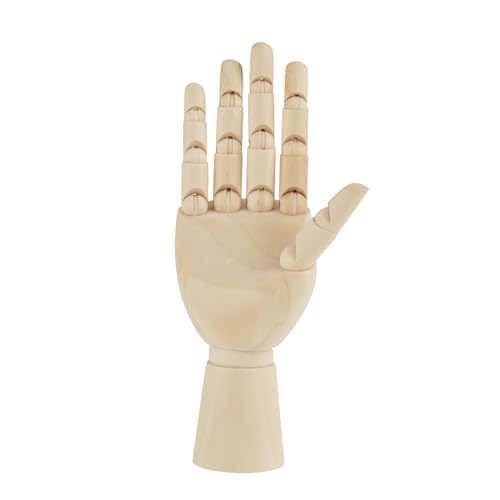 NOENNULL Flexible Holzhandmodell für Zeichnen, Frauen Handkünstler Model Jointed Artikulierter Holzskulpturen Holz Mannequin Handkunst Skizziermalerei für Home Office Desk Dekoration (7 Zoll rechte von NOENNULL