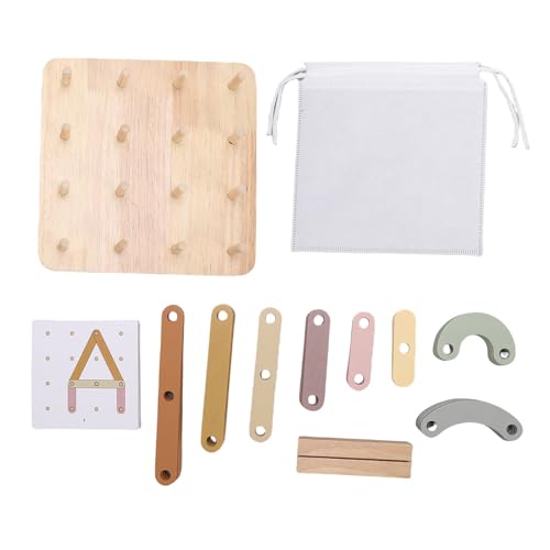 NOENNULL Holz-Buchstaben-Zahlen-Puzzle-Set, Pädagogische Stapelblöcke mit Formsortier-Stecktafel, Lernspielzeug für Kleinkinder von NOENNULL
