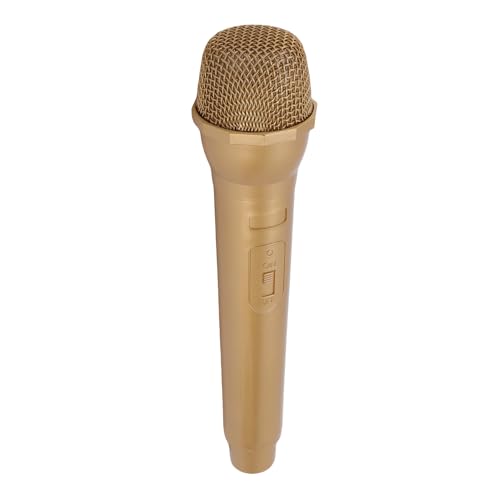 NOENNULL Mikrofon -Requisite für, Gefälschtes Mikrofonspielzeug, Tragbarer Simuliertes Handheld -MIC -Prop Plastik Fake Microfonspielzeug -Mikrofon Zum Singen für Sprachpraxis Cosplay (Gold) von NOENNULL