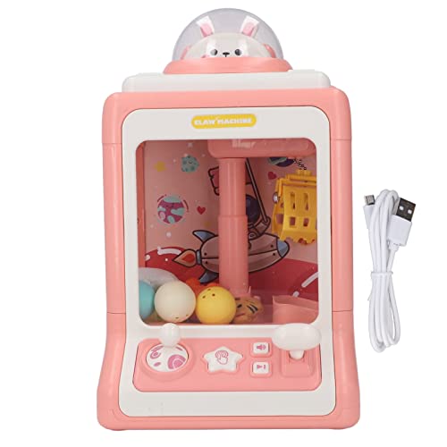 NOENNULL Mini Claw Machine Toy für Kinder - Elektronisches Hasen -Raum -Muster -Klauenspiel mit LED Lights & Music | Fun Prize Grabber für und Mädchen (Rosa) von NOENNULL