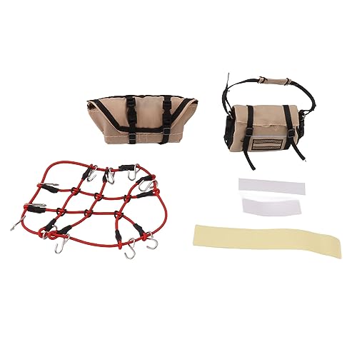 NOENNULL RC Crawler Zubehör Autodach Dekoration Gepäcknetz Gepäcktasche für 1/24 SCX24 RC Cars (Rot) von NOENNULL