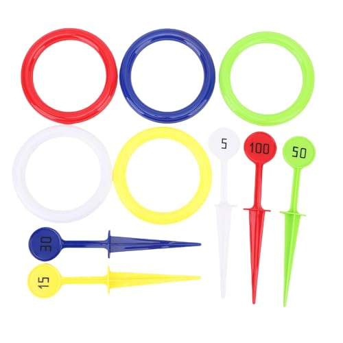 NOENNULL Ring Toss Game Set Outdoor Indoor Family Toy mit 6 Farbenfrohen Ringen Fördert Handaugenkoordination für Eltern -Kind -Interaktion, Hinterhof, Strandpicknick NOENNULL Ring Toss Game Set Outdoor Indoor Family Toy mit 6 Farbenfrohen Ringen Fördert Handaugenkoordination für Eltern -Kind -Interaktion, Hinterhof, Strandpicknick von NOENNULL